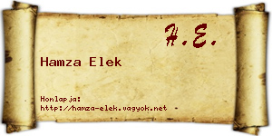 Hamza Elek névjegykártya